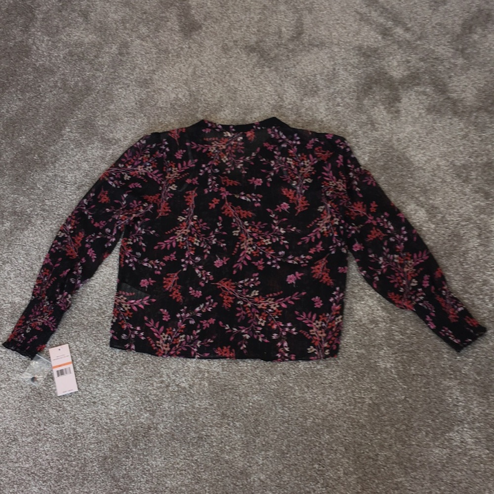 Nanette Lepore-NWT-Shear Black Button Down Shirt & Cami Set-Size Small - Picture 5 of 15